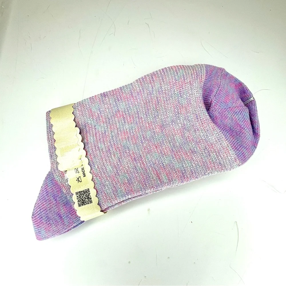 Space-Dye Ankle Socks NWT Purple Blue, & Pink Rolled Ruffle Top